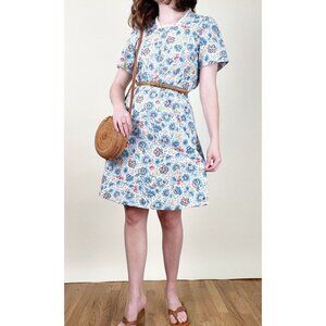 Vintage Floral Lace Mini Midi Dress Short Puff Poofed Sleeve Cottagecore Western